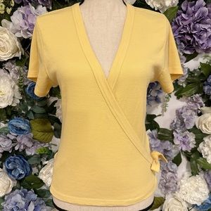 Levi’s Yellow Ribbed Crossover Tie Tee